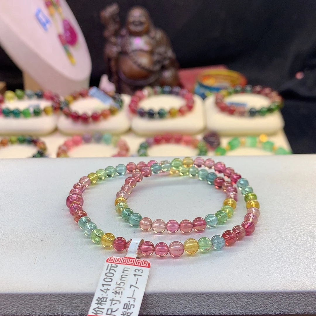 碧玺未镶嵌手串人鱼5mm