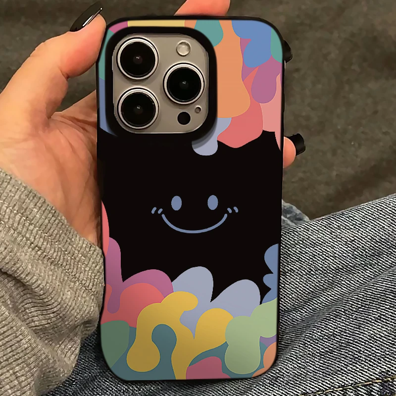 欧克里里多巴胺笑脸适用苹果14/15/16promax手机壳13/12果冻11软