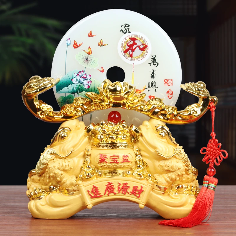 财源广进家和万事兴平安如意扣客厅玄关博古架电视柜酒柜家居摆件