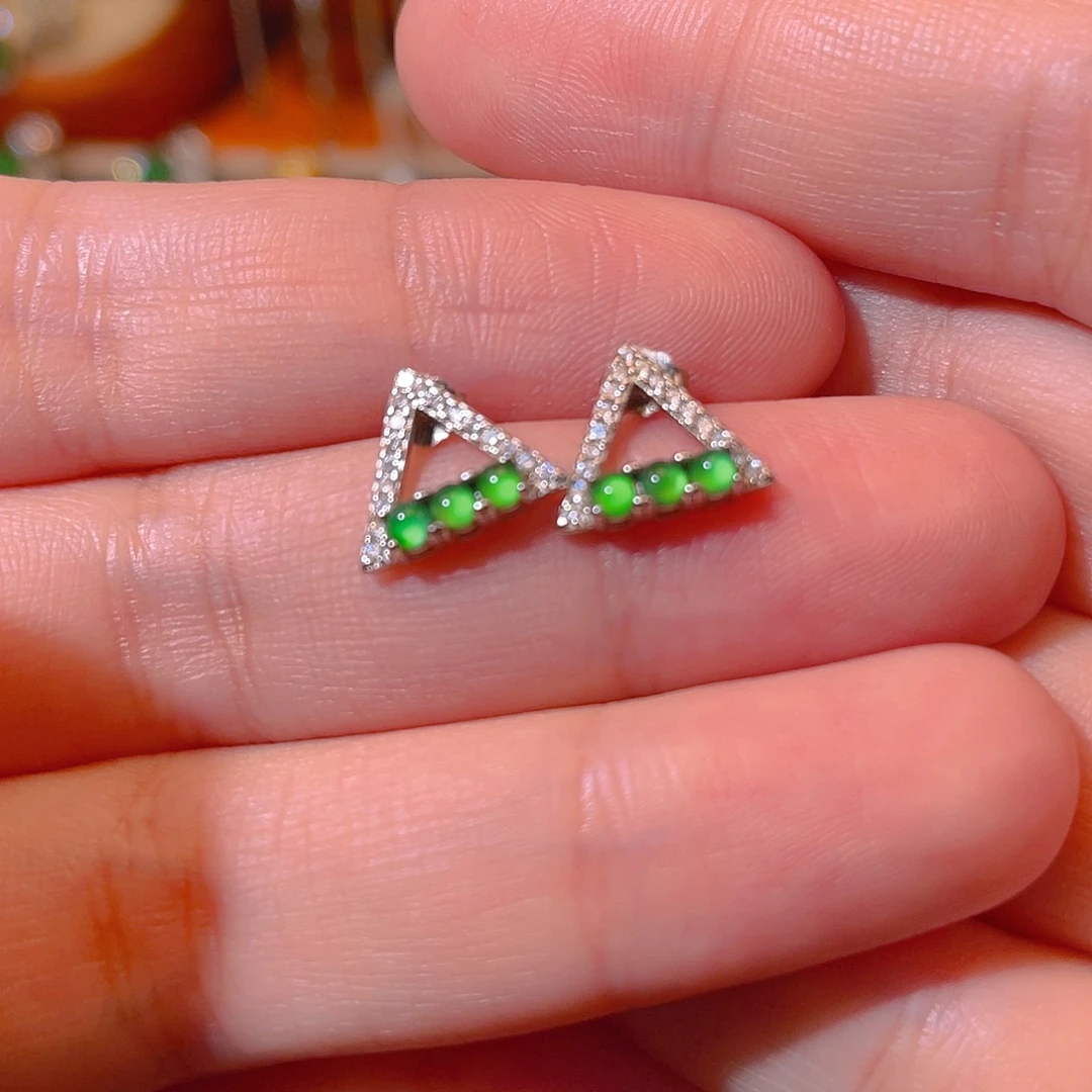 翡翠银S925镶嵌吊坠(不含链)