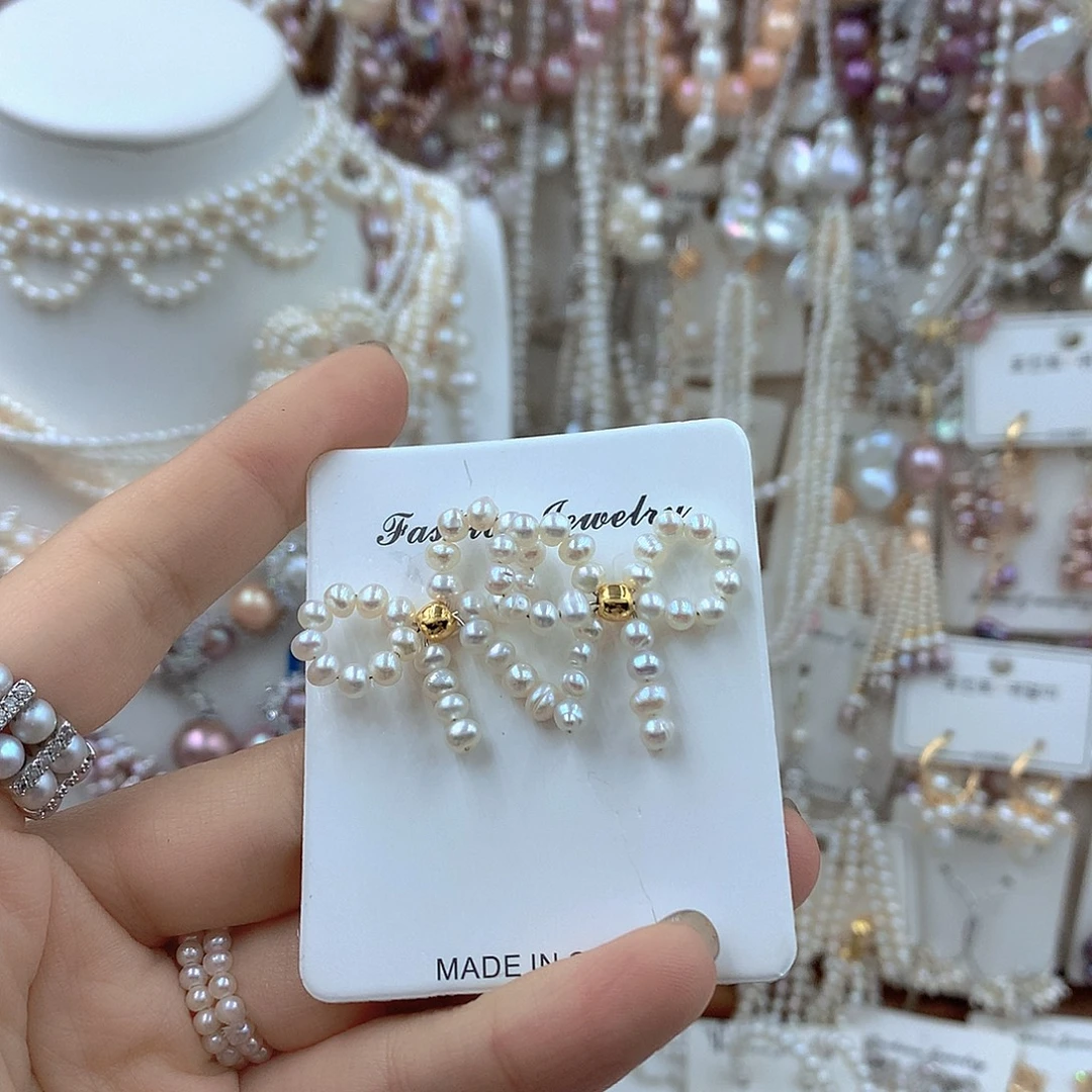 银S925镶嵌耳饰淡水珍珠