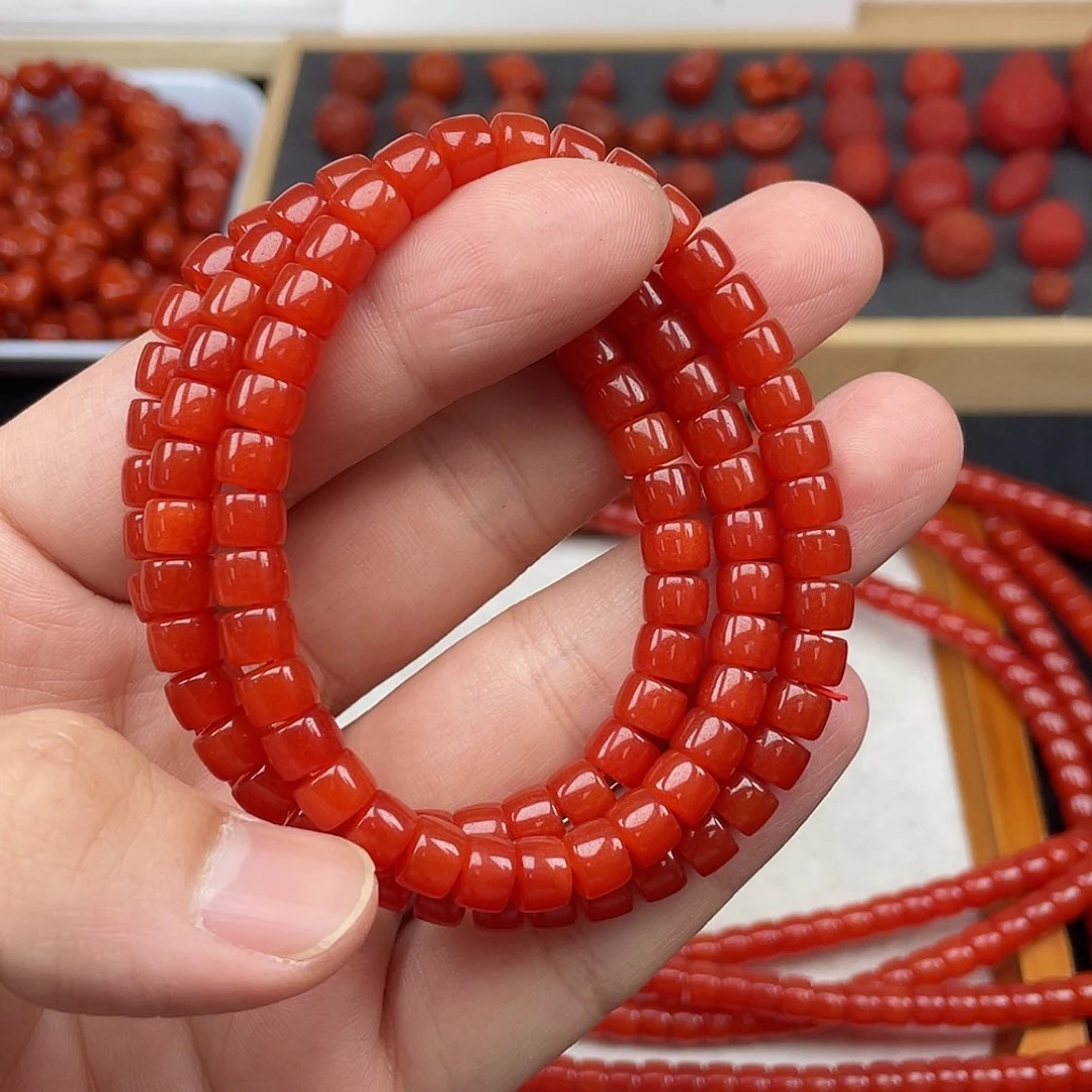 南红玛瑙8号保山锦红卡6直切18未镶嵌