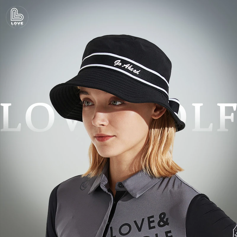 高尔夫Lovegolf渔夫帽防晒女款圆顶显脸小可调节沿蝴蝶结织带配饰