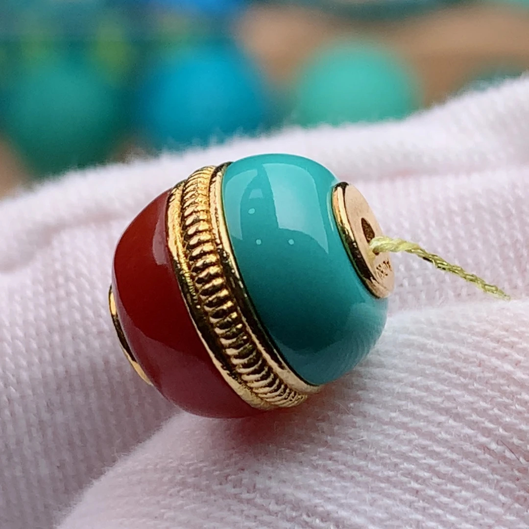 18K金镶嵌绿松石珠宝奇石