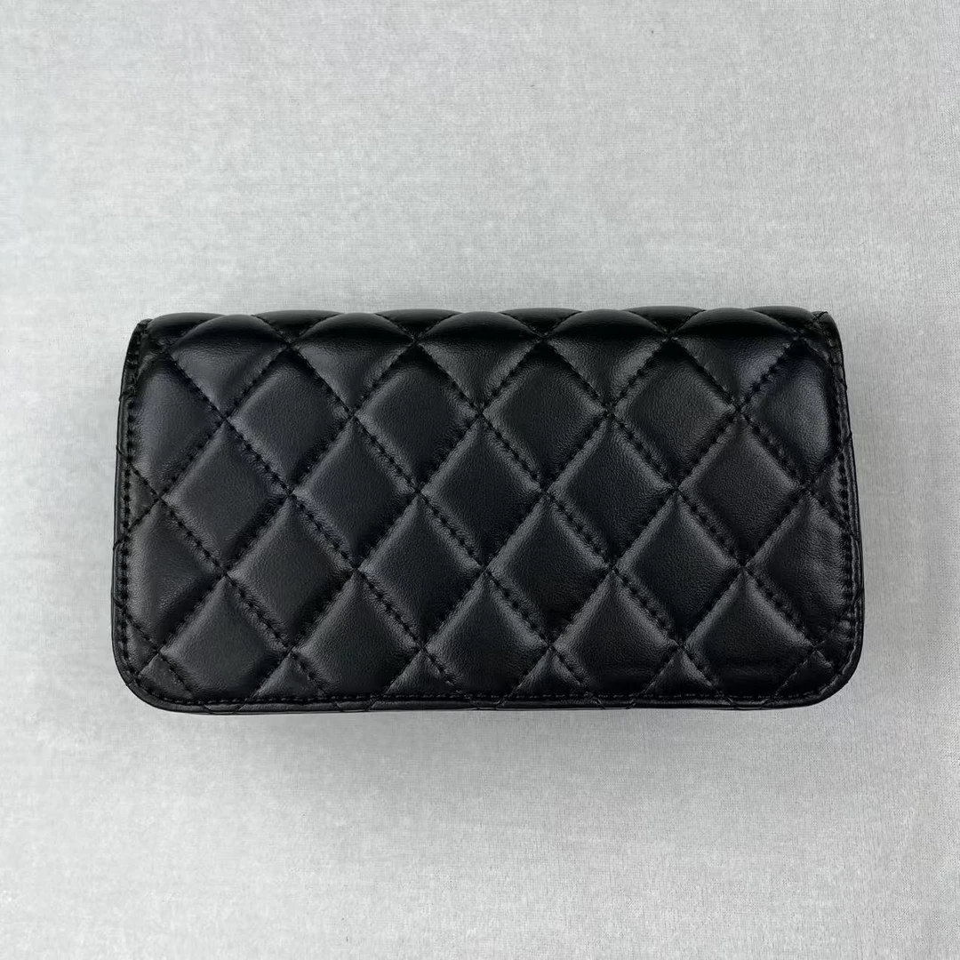 Laugh Queen手工打造真皮女士新款包 10965 黑色 金球钱包 18.5cm