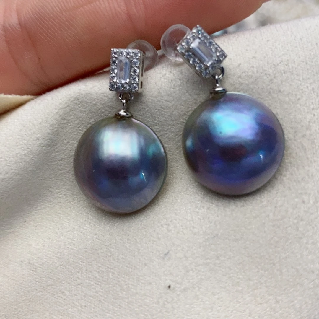 【闪购商品】拼合珍珠（马贝珠）耳饰银S925镶嵌9