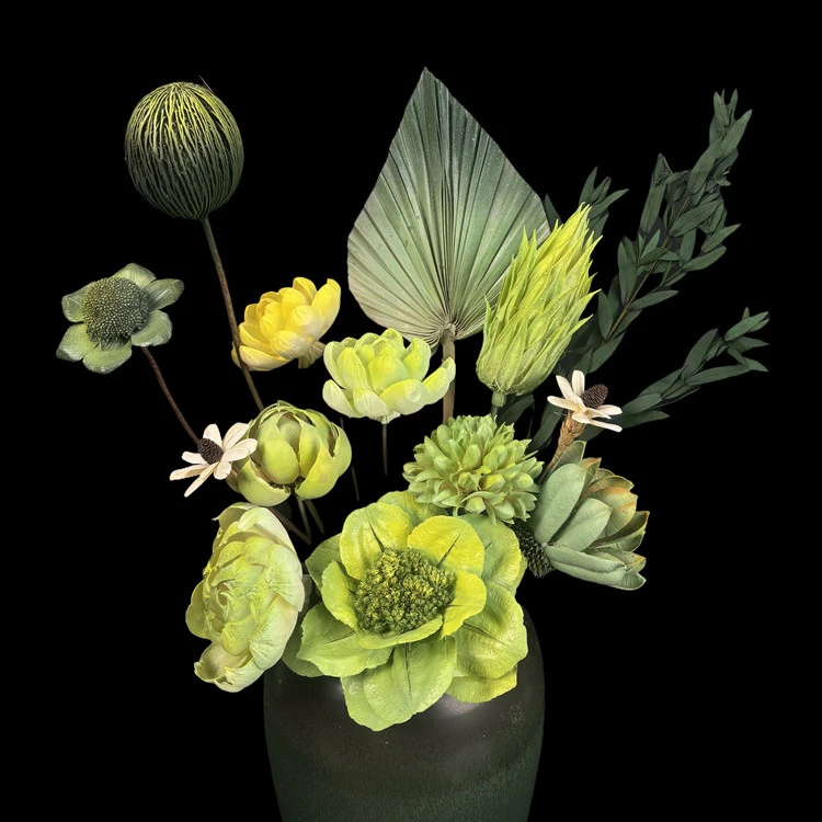 油画系列绿色清新套装手工干花花束风干永生花台面摆放家装装饰