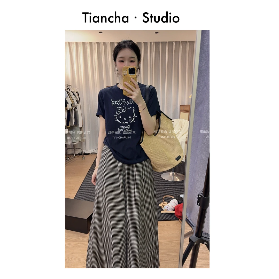 sweet c【甜美凯蒂~】M403#2025春夏季韩版正肩T恤卡通甜美百搭减龄