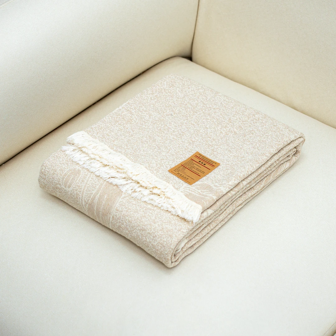 【京かわ会社】罗布麻流苏盖毯 风铃草