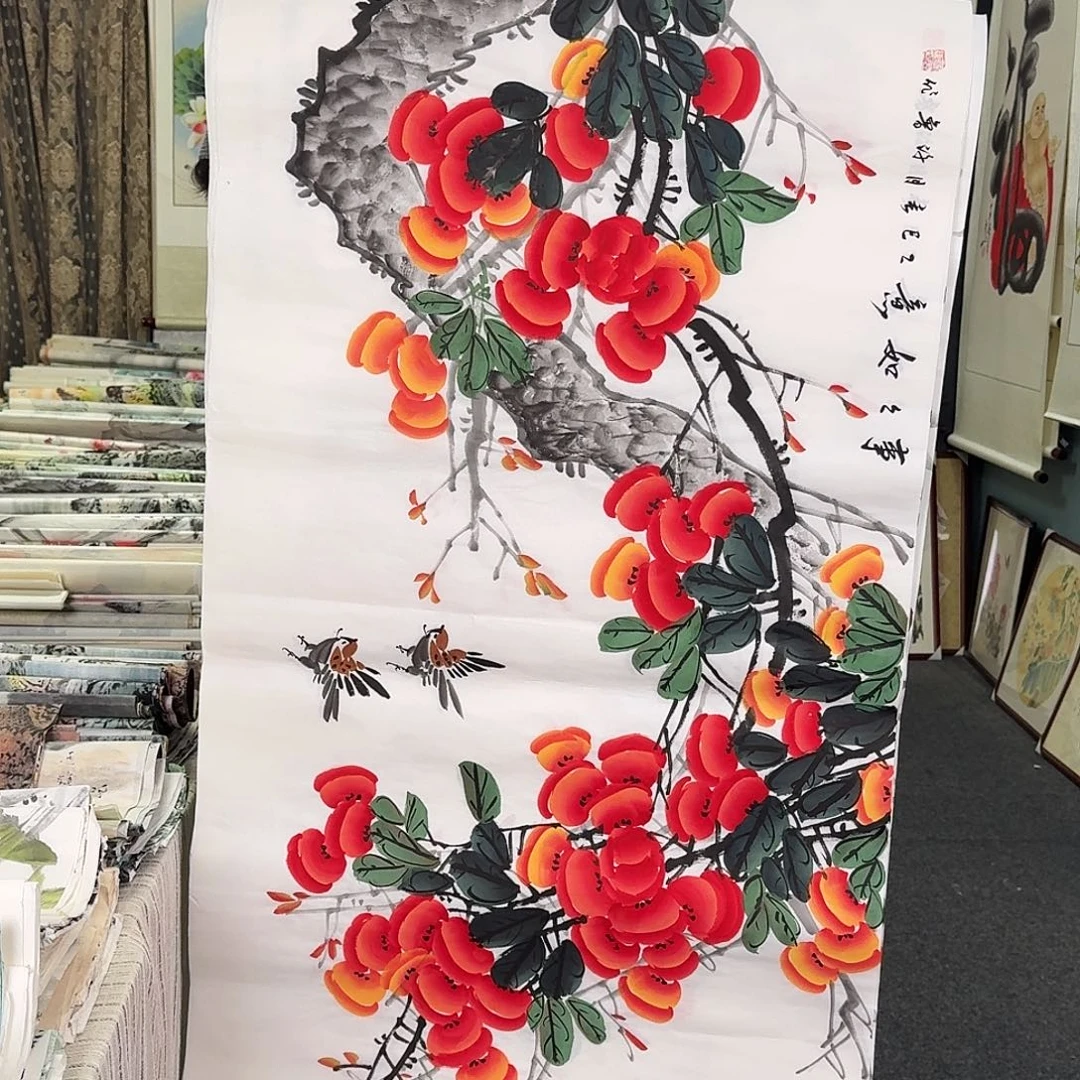 纯手绘国画作品好看四尺