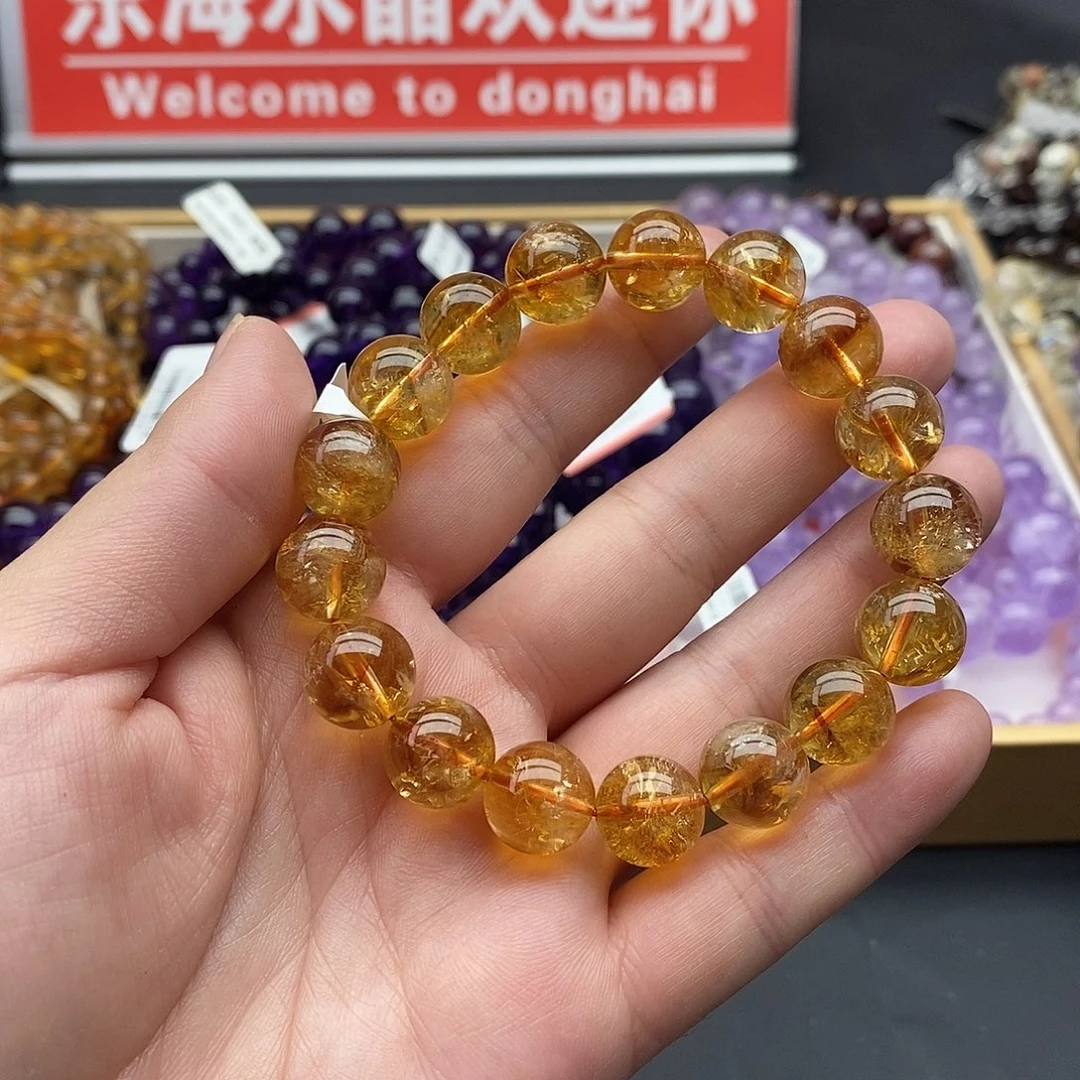 未镶嵌手链水晶黄水晶12+