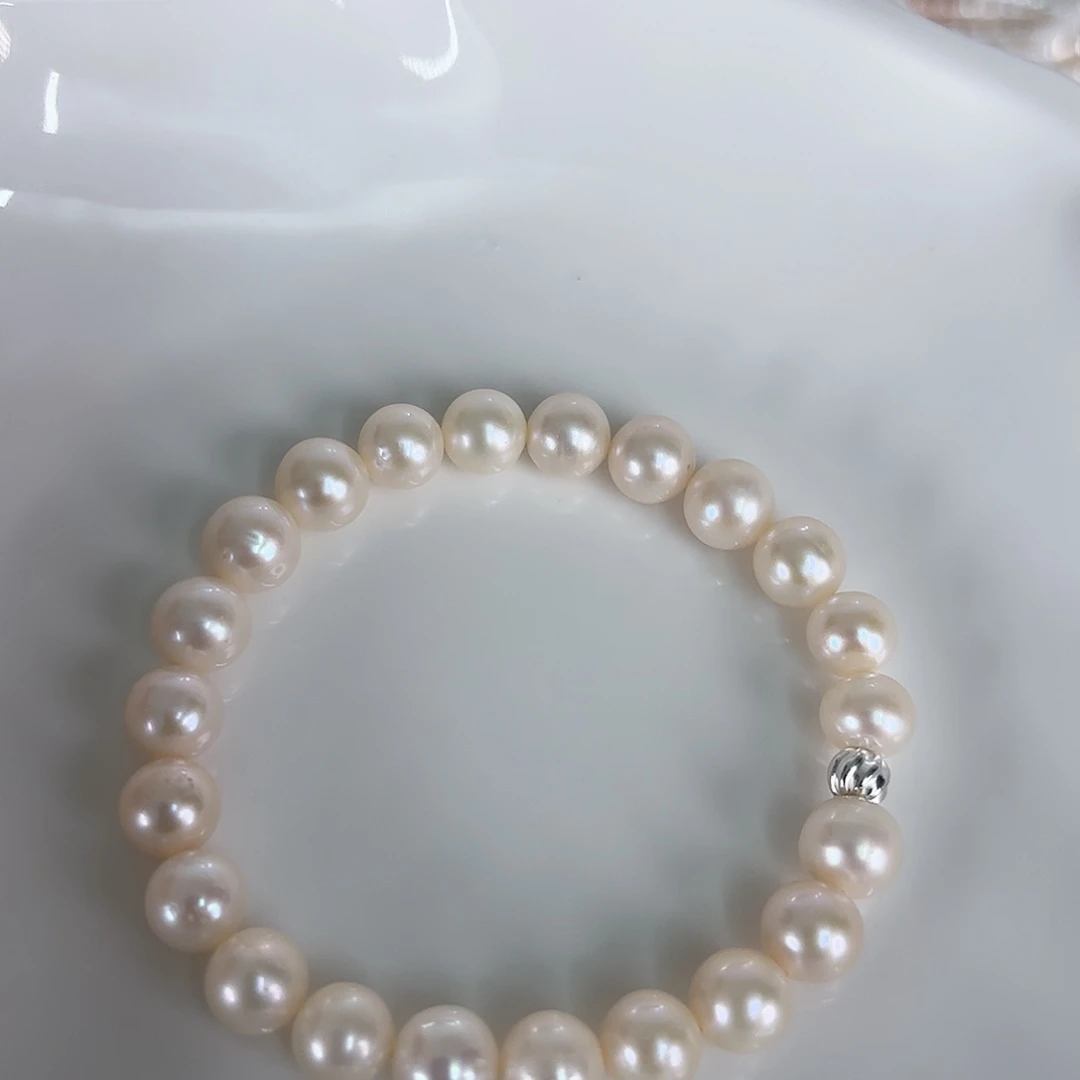 银S925镶嵌淡水珍珠手绳