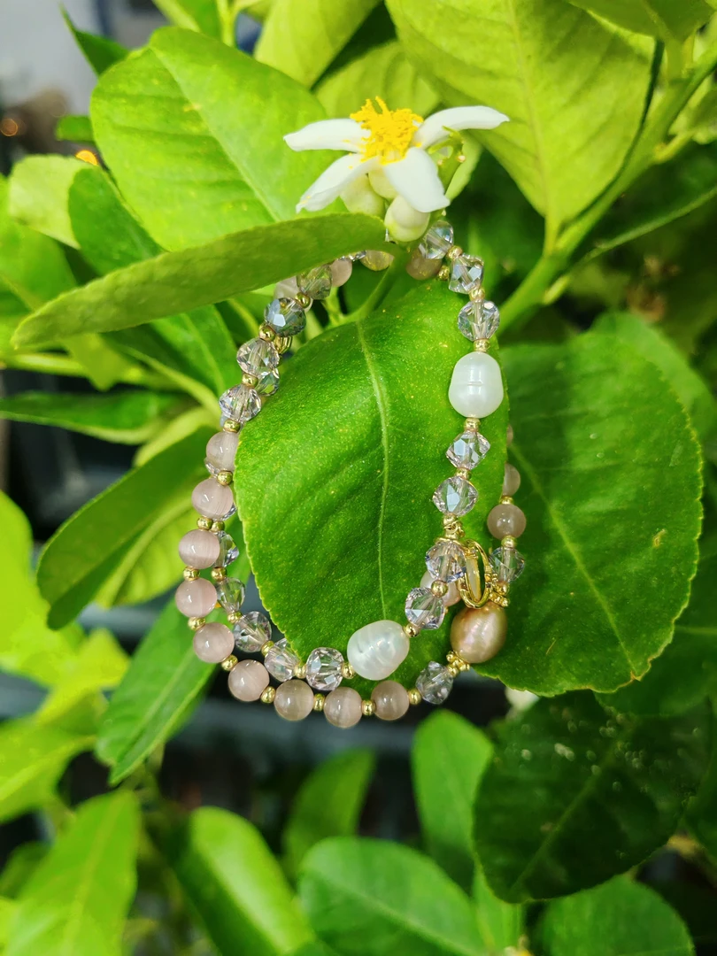 双圈猫眼切割面设计款手串