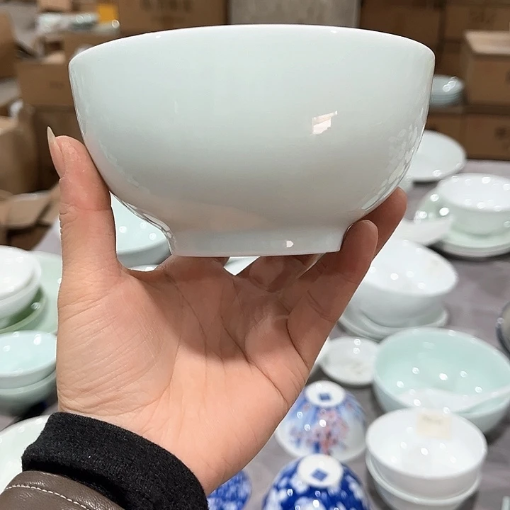 瓷片青黛玉泥5英寸米饭碗六个包邮