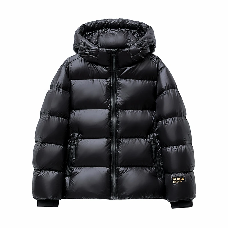 诺顿雷斯新款黑金白鹅绒短款羽绒服冬季时尚超厚男士新款东北外套