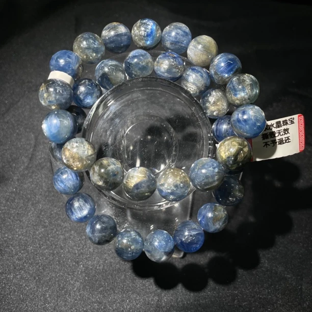 天然辰砂【蓝晶001】天然蓝晶单圈手串/多样性发其一