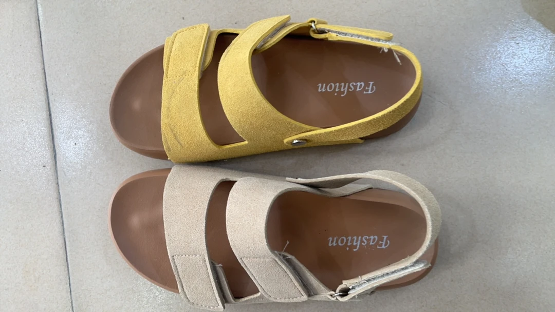 浅口低帮休闲一字式扣带时装凉鞋舒适平底傣族风格