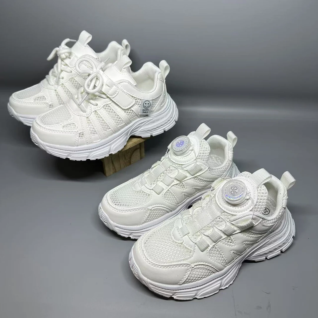 533/528/6688儿童白鞋单透网童鞋休闲鞋百搭时尚男童女童运动鞋32