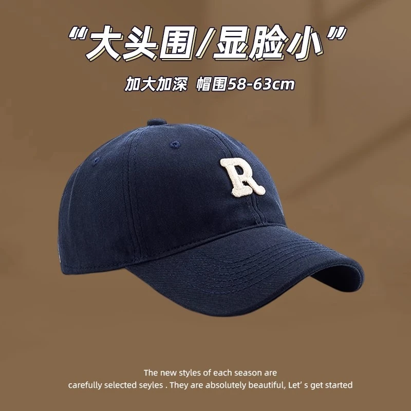 棒球帽女2024帽子新款软大头围显脸小鸭舌帽宽帽檐遮阳帽遮阳男