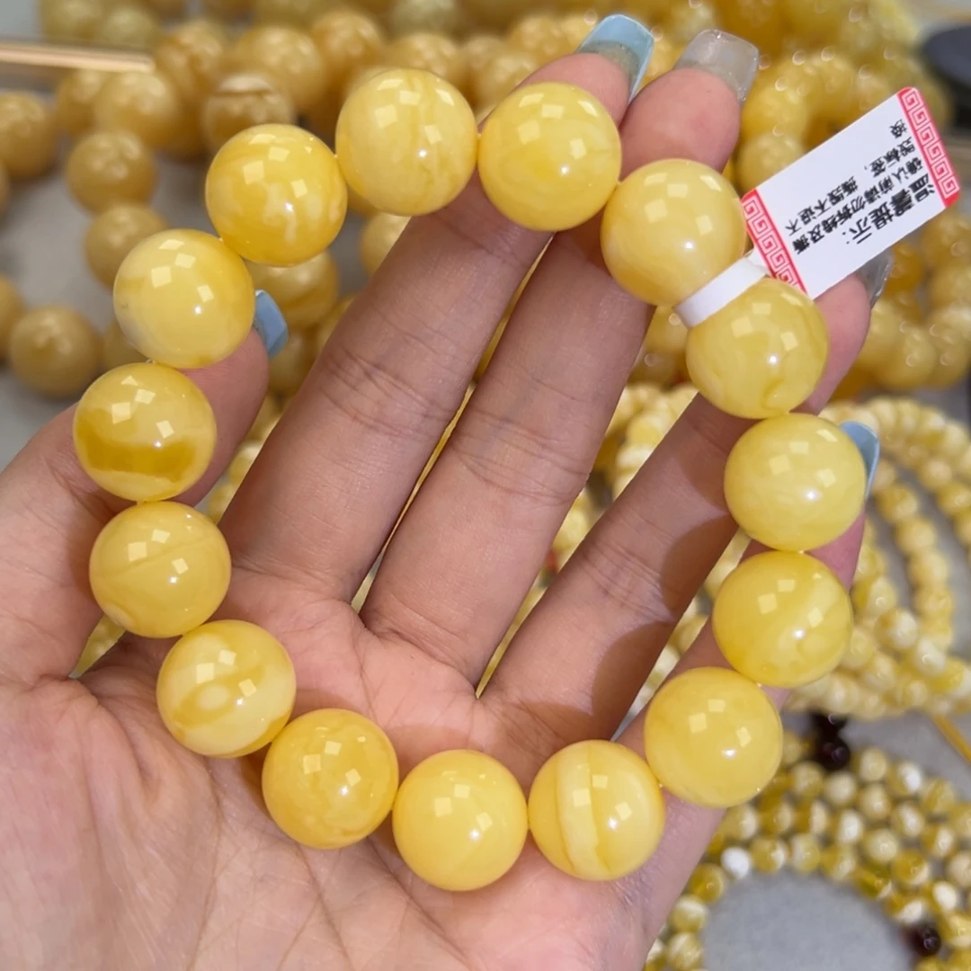 琥珀未镶嵌手链32.6浓蜡妖花