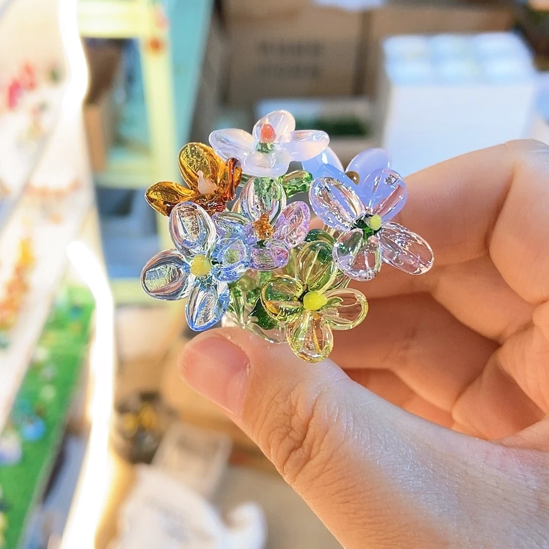 琉璃手工艺品贝*子七色花