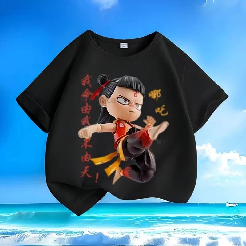 哪吒闹海（我命由我不由天哪吒）宽松纯棉短袖T恤男女童