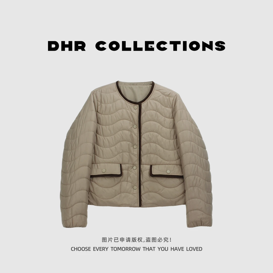 瑞瑞【波浪排骨风】不跑绒设计款百搭棉服气质显瘦外套女-25QM068