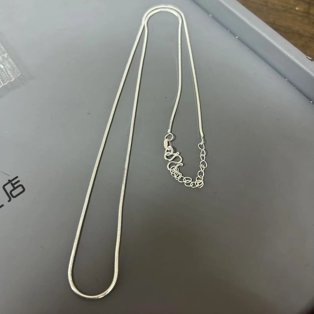 非金属珐琅项链 蛇骨銀色項鏈
