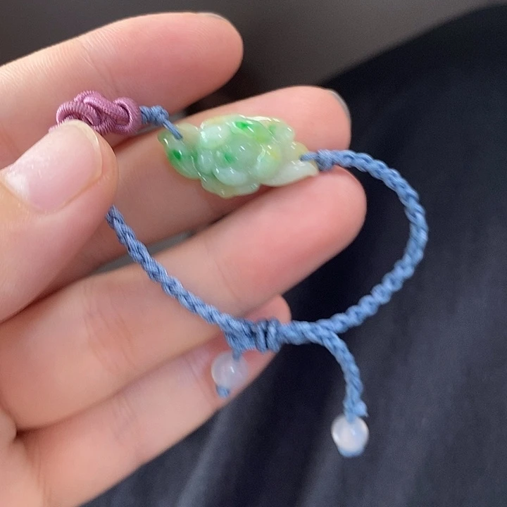 翡翠挂件未镶嵌黄加绿好运连连