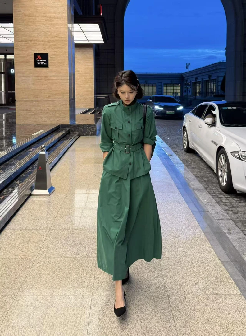 DENGDAHA「都市行迹」秋季时尚法式束腰显瘦两件套HBZXP621293