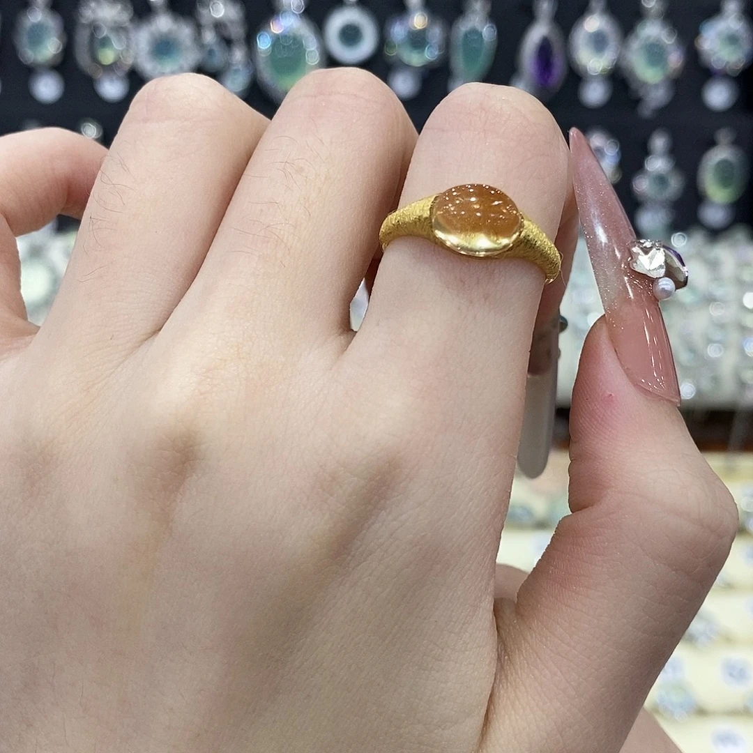 银S925镶嵌黄晶戒指