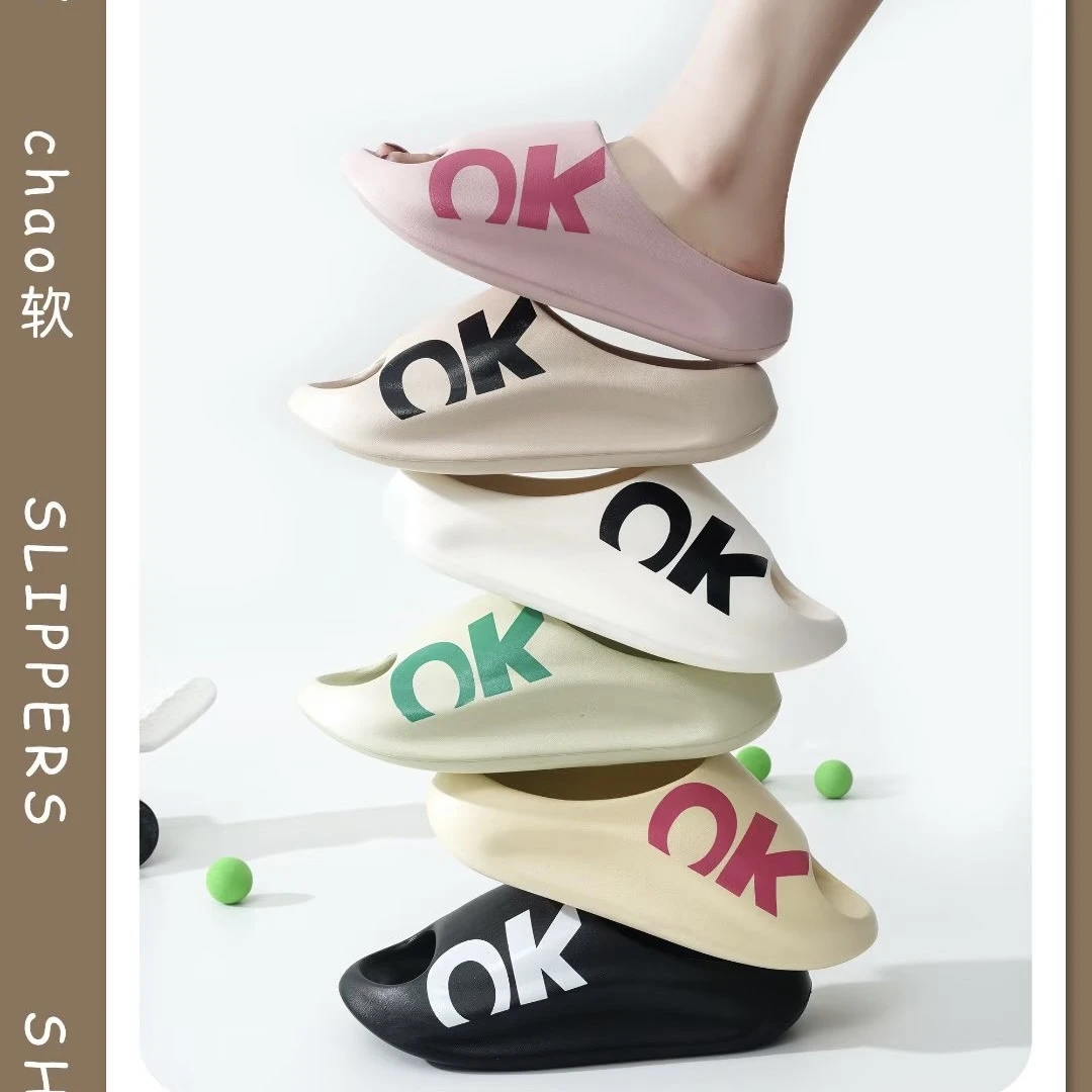 （拍2发3）默认微瑕5cm厚底情侣防滑户外运动休闲拖鞋百搭EVA增高