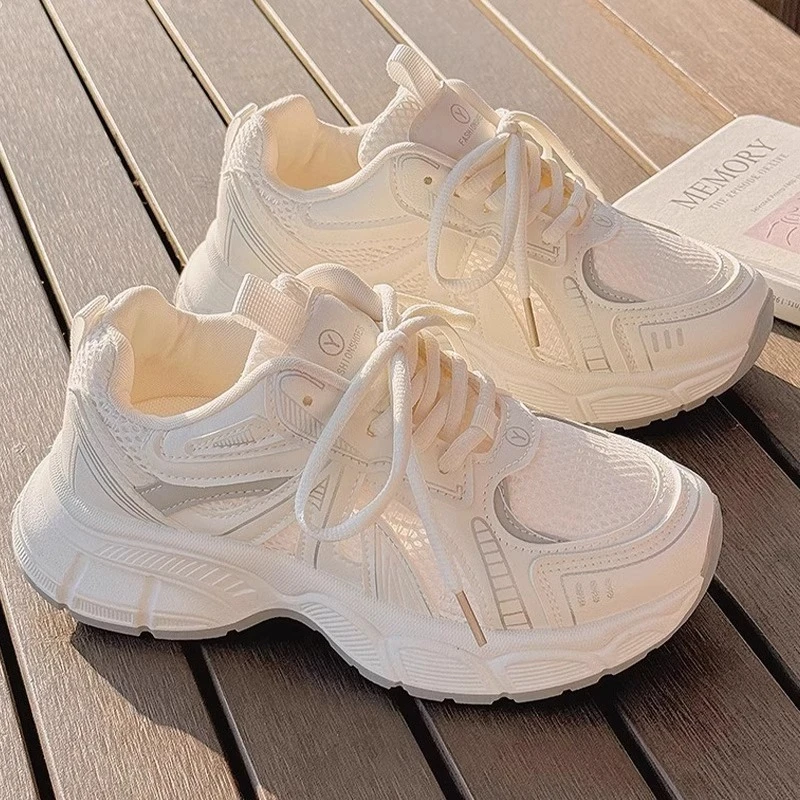 女童运动鞋2025夏款新款儿童透气网鞋女孩小白鞋学生中大童老爹鞋