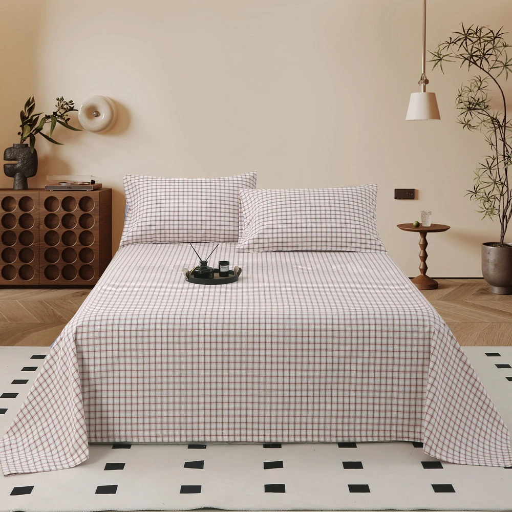 2025！庄织【谷静】系列加厚提花老粗布床单三件套棉100%简约斜纹