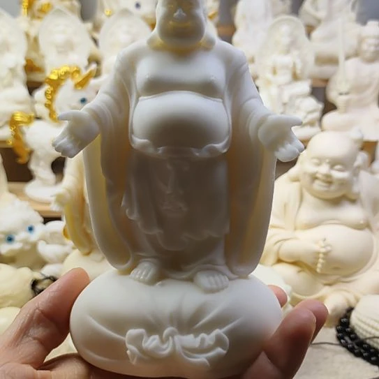 木菩提果欢喜弥勒佛14公分摆件