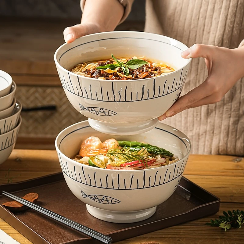 日式斗笠面碗8英寸汤碗2025新款餐具个人专用汤盆拉面碗家用饭碗