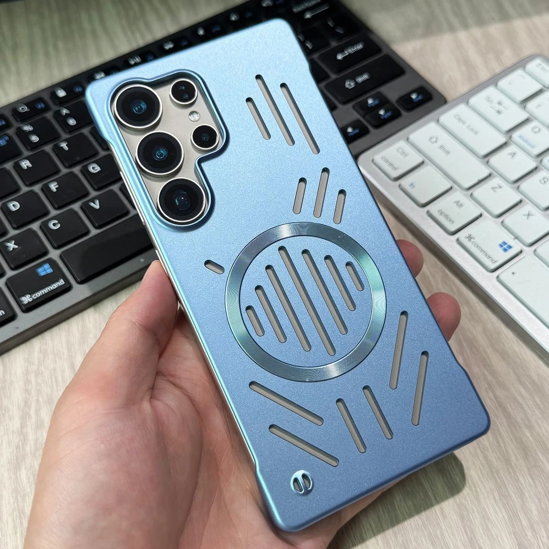 适用三星s25Ultra手机壳s25磁吸充电镂空散热三星s24U超薄无边框