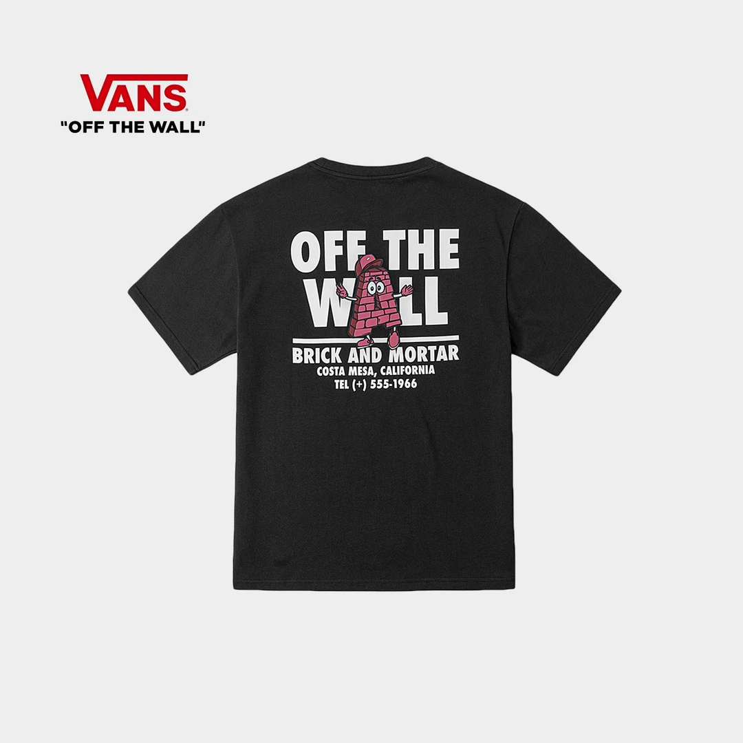 Vans范斯官方 BRICK GFX TEE 流光风舒适印花短袖T恤QNEBLK