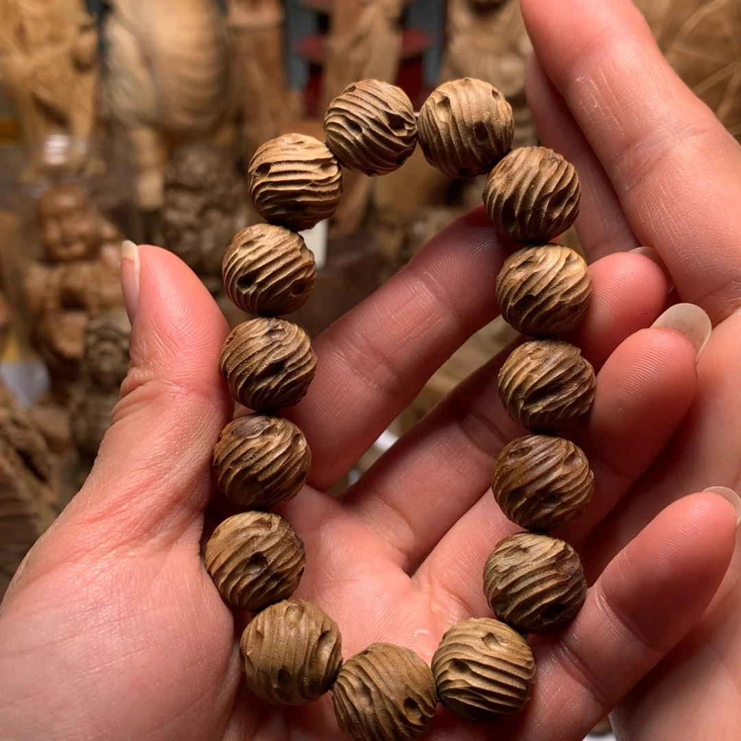 檀香木手串/手链老山檀香1.4无相手串微瑕