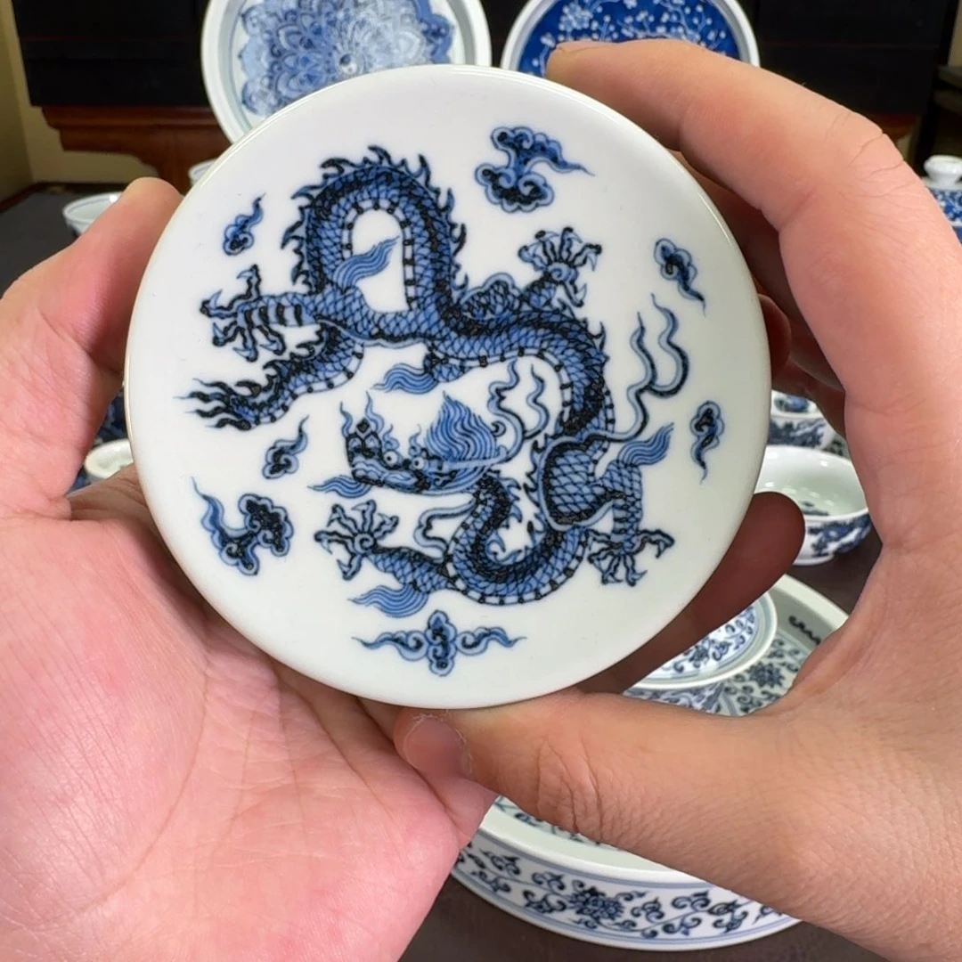 缠枝团龙盖置羿器窑