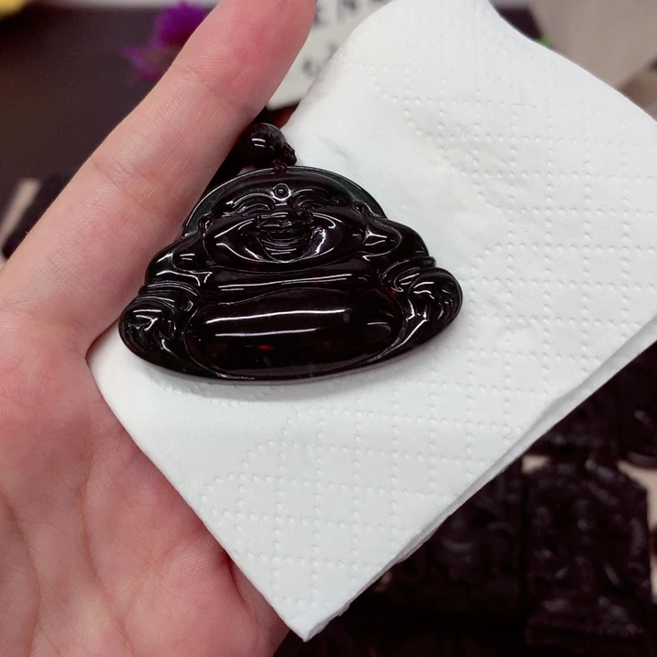 未镶嵌挂件翡翠天然a货钢琴黑挂件