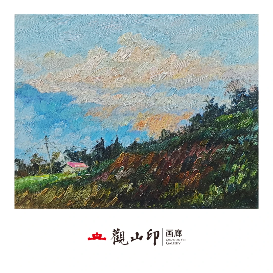 Sjl原创手绘风景油画24x30cm丛林作品6204