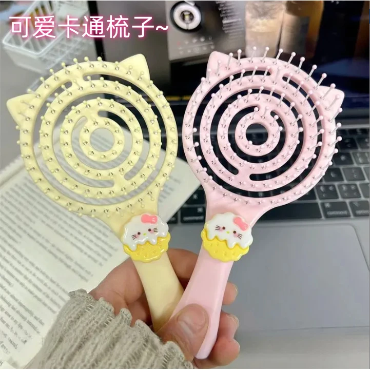 2025新款卡通ins镂空造型梳子猫爪按摩软齿可爱蓬松学生小巧便携