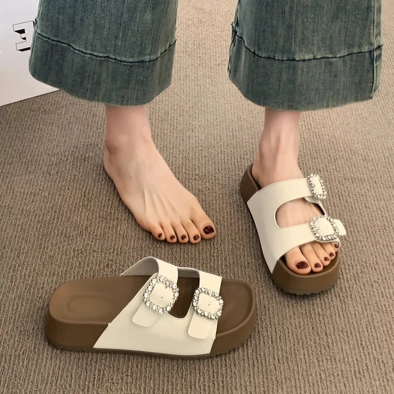 勃肯凉拖鞋女夏季外穿2025新款配裙子时尚百搭超火法式绝美一字拖