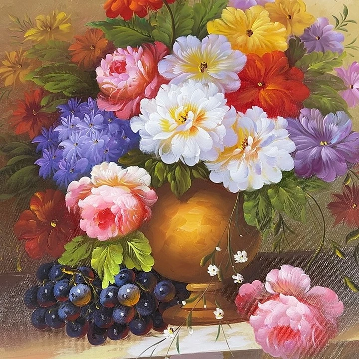 油画恭喜仔仔细细影子