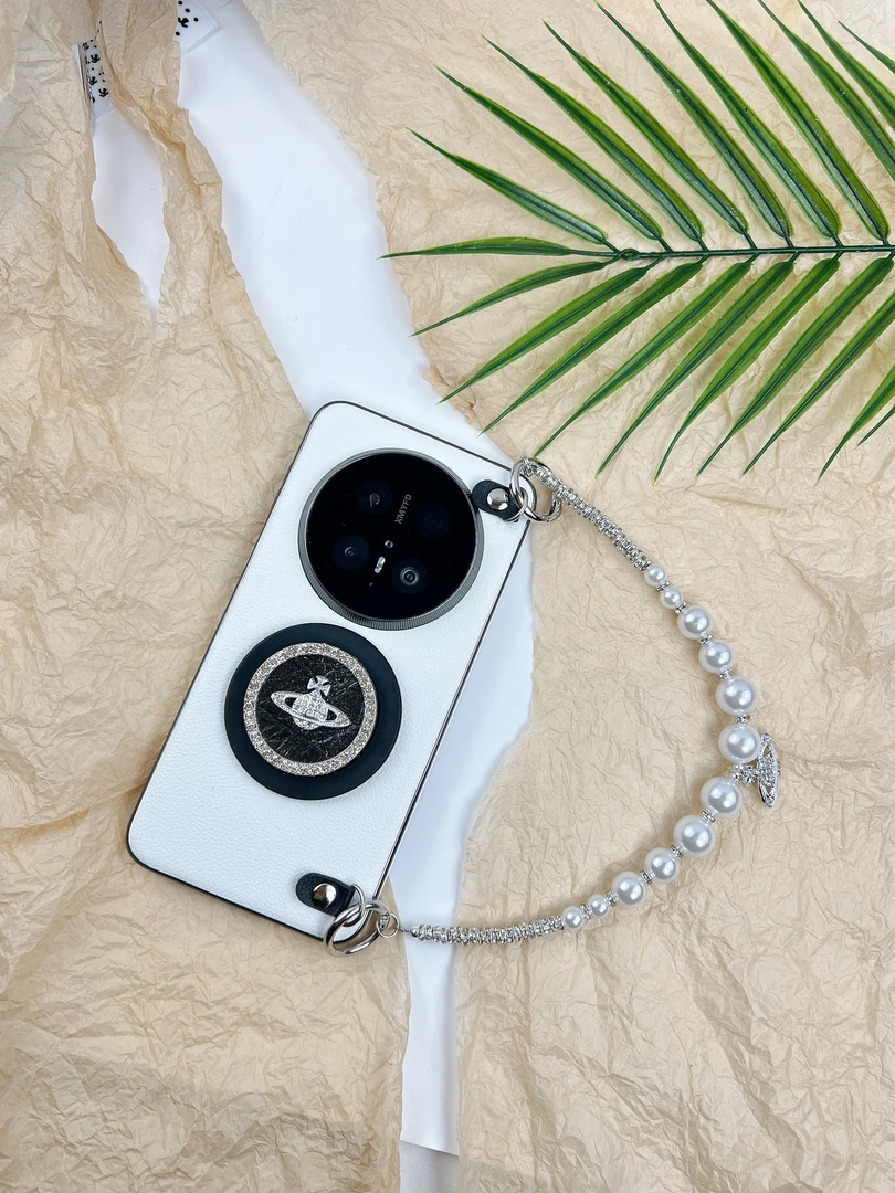 品申原创白色土星磁吸支架串珠手提适用华为mate70pro手机壳