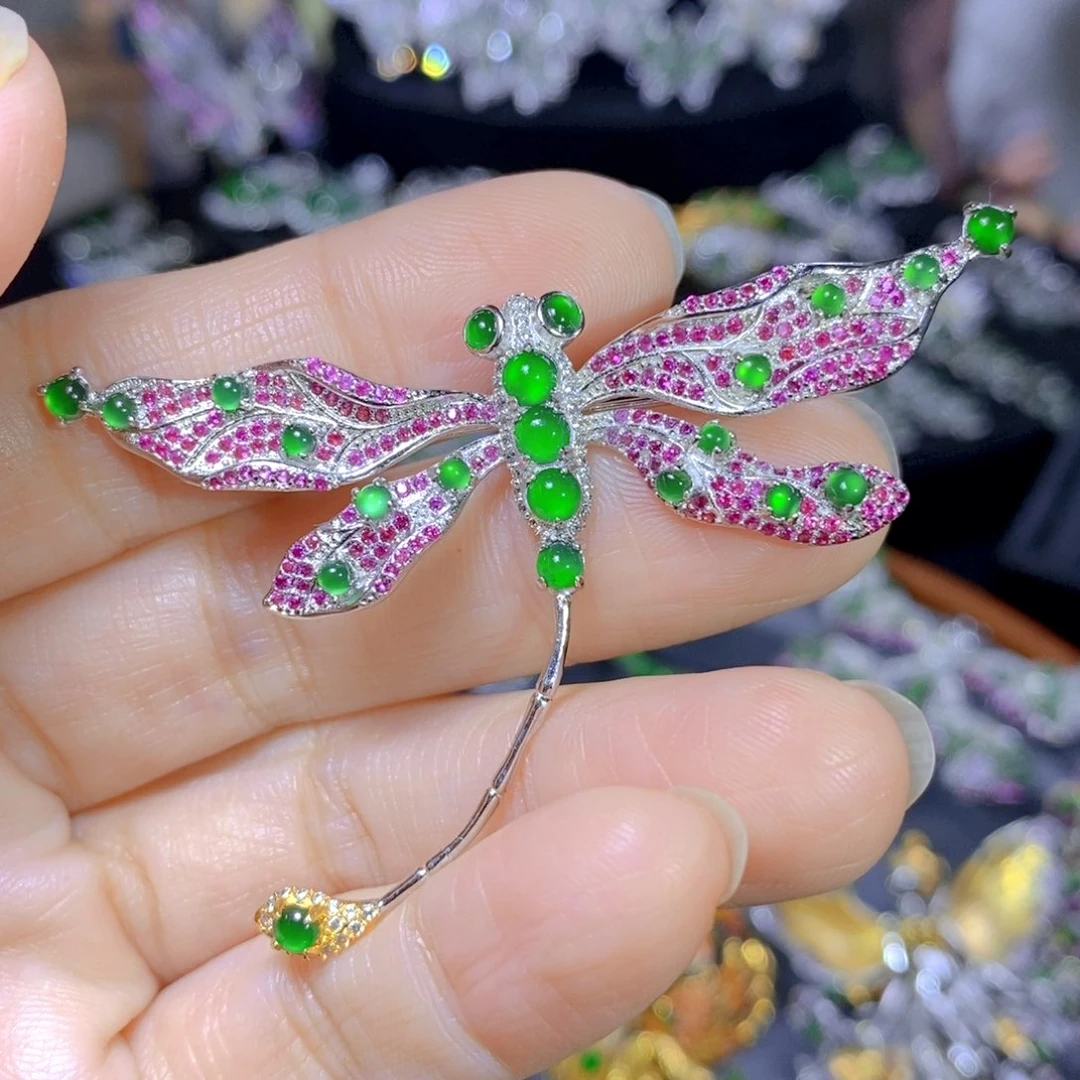 翡翠颈饰银S925镶嵌天然翡翠