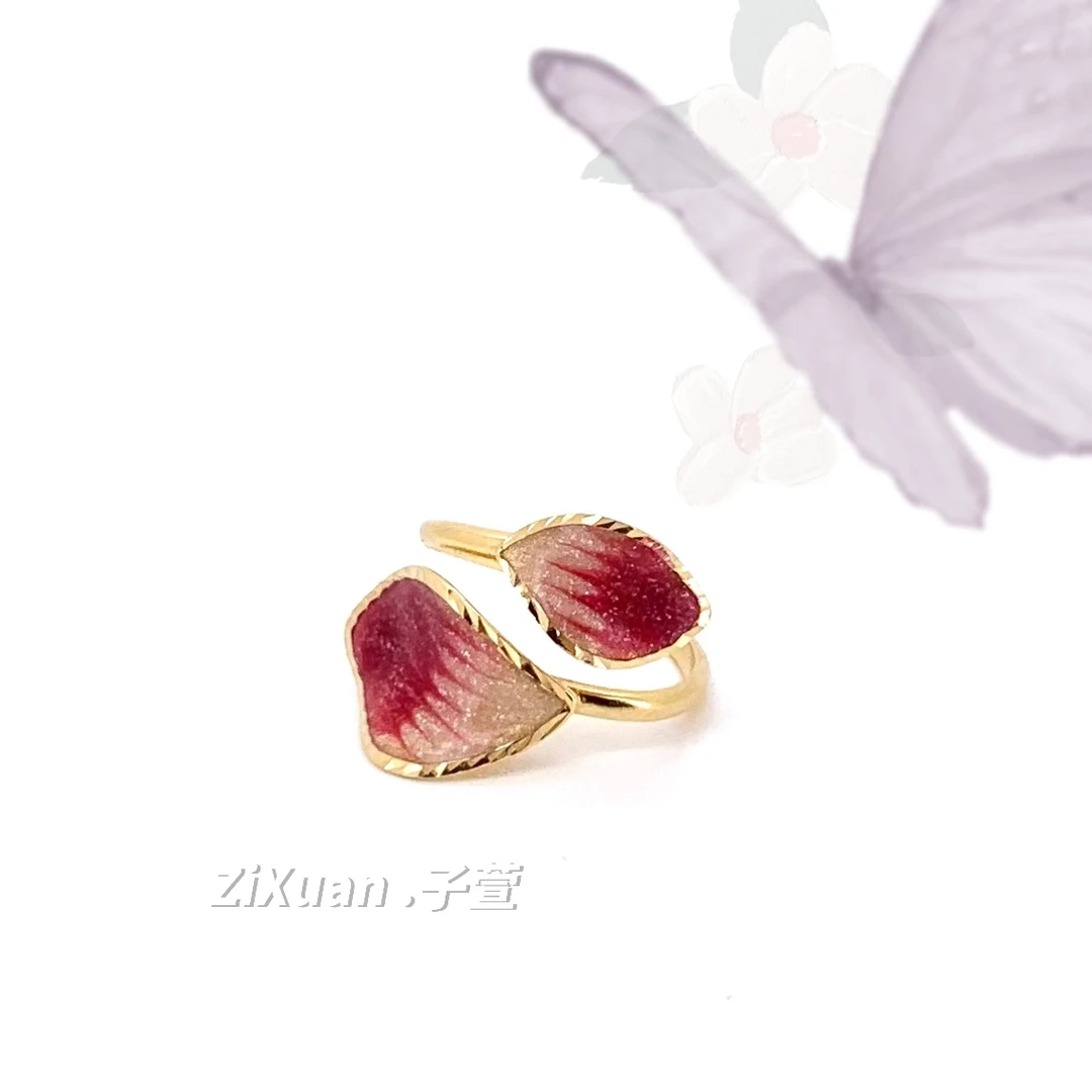 【子萱轻奢】18K金桃之夭夭戒指-ZX240027