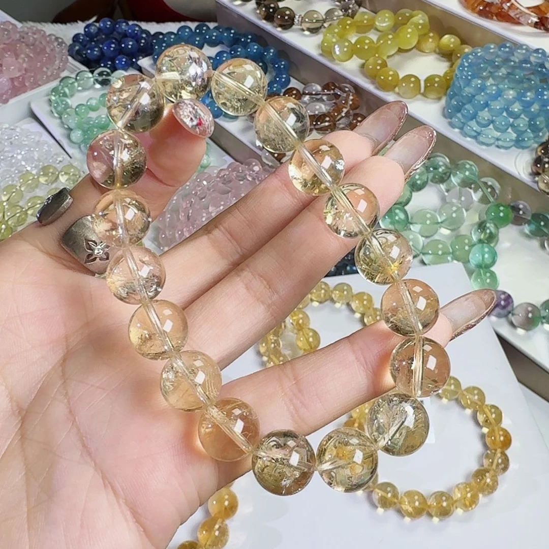 水晶手镯未镶嵌西****主黄阿塞10.8