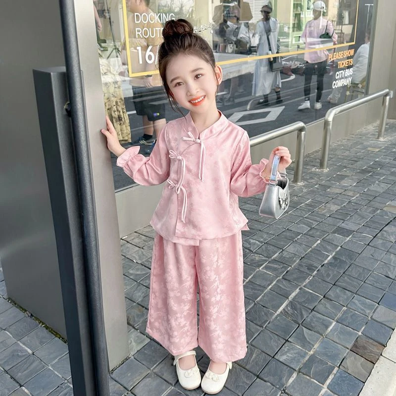 汉服女童国风套装春秋款2025新款儿童唐装中式衣服宝宝古风两件套